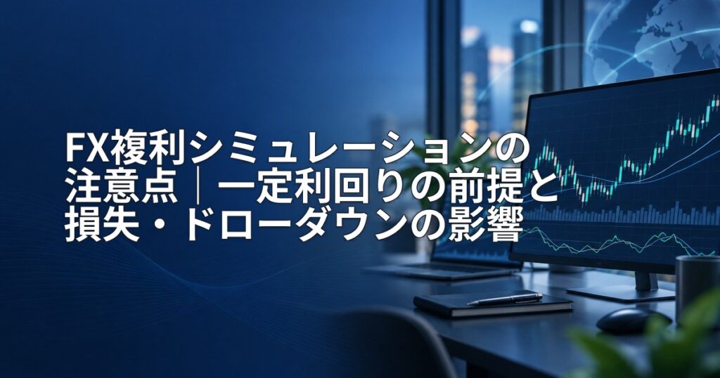 FX複利シミュレーションの注意点|一定利回りの前提と損失・ドローダウンの影響