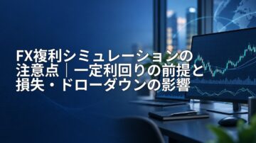 FX複利シミュレーションの注意点｜一定利回りの前提と損失・ドローダウンの影響