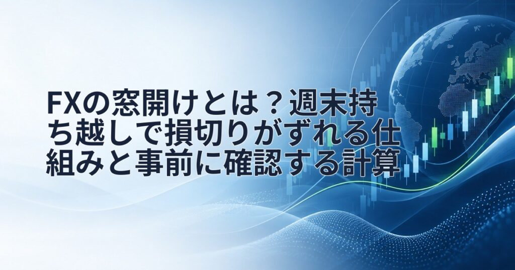FXの窓開けとは?週末持ち越しで損切りがずれる仕組みと事前に確認する計算
