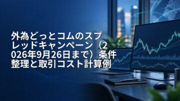 外為どっとコムのスプレッドキャンペーン（2026年9月26日まで）条件整理と取引コスト計算例