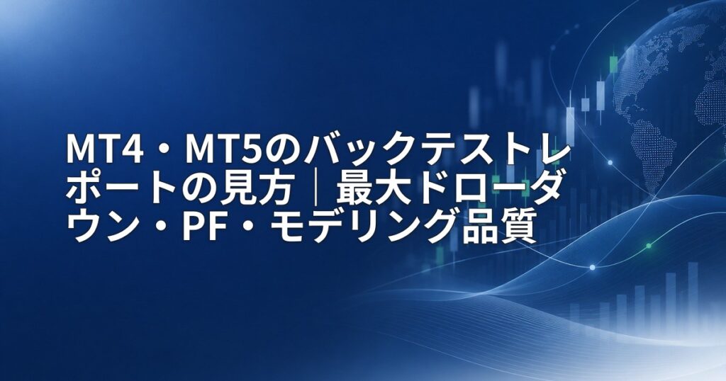 MT4・MT5のバックテストレポートの見方｜最大ドローダウン・PF・モデリング品質