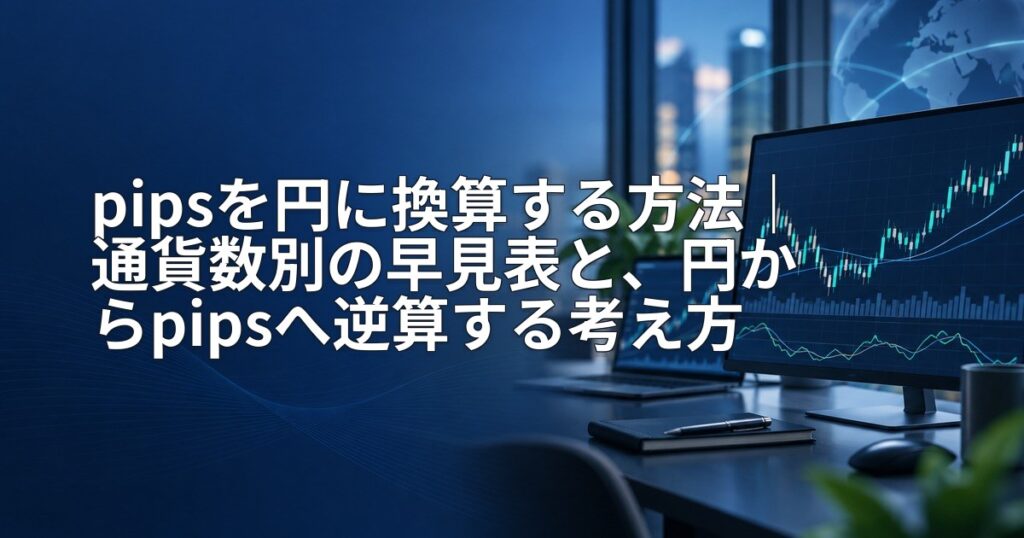 pipsを円に換算する方法｜通貨数別の早見表と、円からpipsへ逆算する考え方