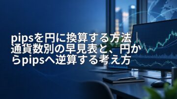 pipsを円に換算する方法｜通貨数別の早見表と、円からpipsへ逆算する考え方