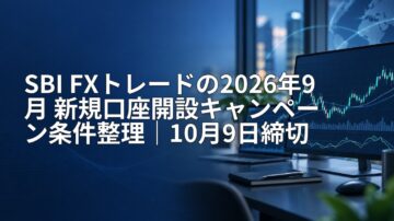 SBI FXトレードの2026年9月 新規口座開設キャンペーン条件整理｜10月9日締切
