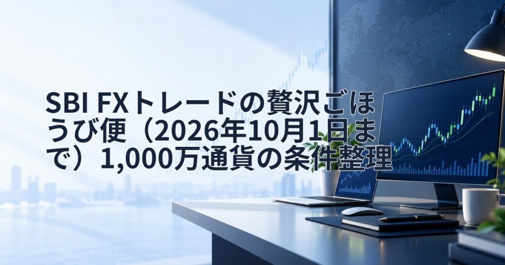 SBI FXトレードの贅沢ごほうび便（2026年10月1日まで）1,000万通貨の条件整理