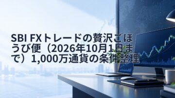 SBI FXトレードの贅沢ごほうび便（2026年10月1日まで）1,000万通貨の条件整理